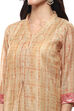 Mustard Chanderi Digital Print Unstitched Suit Set image number 1