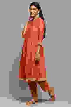 Terracotta Cotton Straight Yarndyed 2 Piece Set image number 3