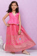 Plum Art Silk Flared Lehenga image number 6