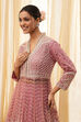 Pink Net Embroidered Anarkali Lehenga Set image number 1