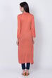 Teal Acrylic And Wool Straight Solid Kurta image number 4