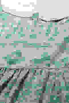 Turquoise Rayon A Line Fusion Dress image number 1