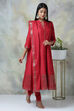 Blue Cotton Kalidar Kurta Churidar Suit Set image number 6