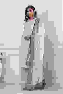 Grey Cotton Printed Straight Suit Set image number 3