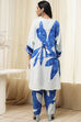 Indigo Blue and White Straight Co-ord Set image number 4