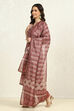 Maroon Chanderi Bandhani Printed Unstitched Suit Set image number 4