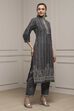 Grey Cotton Blend Woven Unstitched Suit Set image number 6
