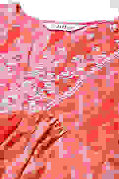 Red Cotton Flared Printed Kurta image number 1