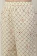 Beige Cotton All-Over Floral Straight Suit Set image number 2