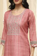 Pink Cotton Machine-Embroidered Unstitched Suit Set image number 2