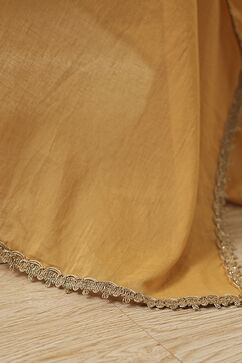Gold-Toned Cotton Solid Dupatta image number 1