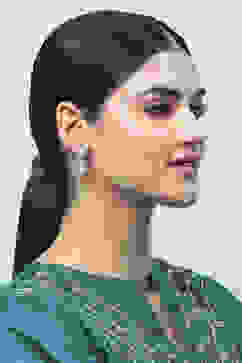 White Kundan Festive Drop & Danglers image number 1