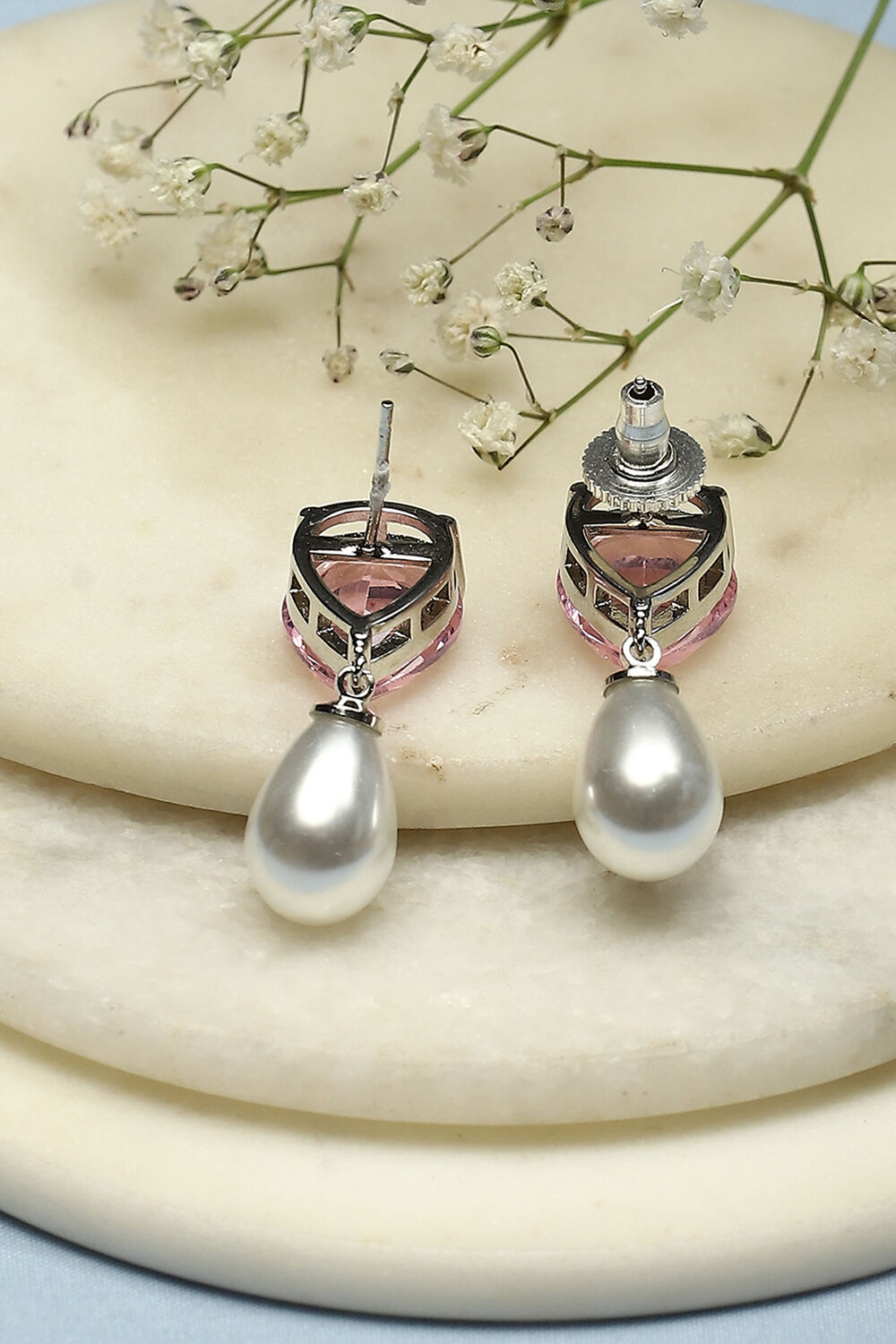 Light Pink Brass Danglers image number 2