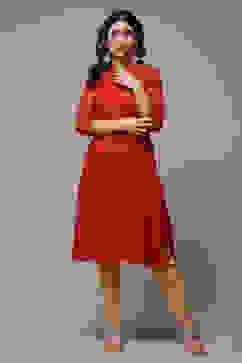 Red Art Silk Straight Printed Kurta image number 1