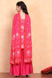 Pink Viscose Blend Sharara Suit Set image number 5