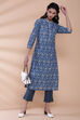 Pink Cotton A-Line Printed Kurta image number 4