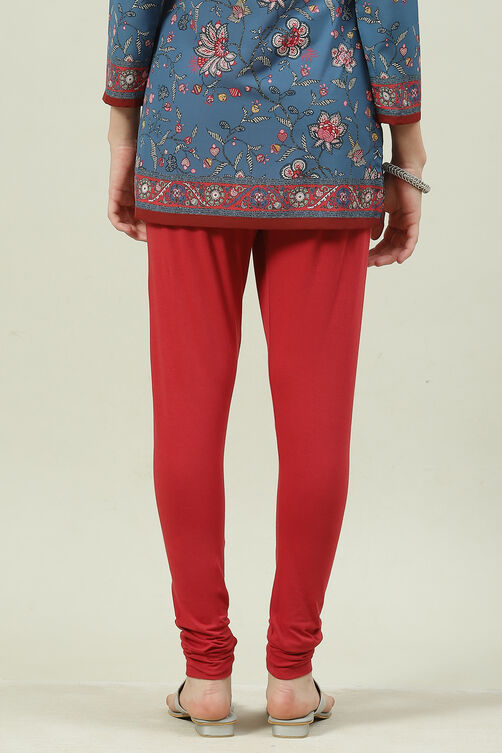 Camel Cotton Blend Solid Churidar image number 4