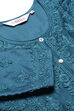 Teal Cotton Silk Straight Kurta Pant Suit Set image number 1