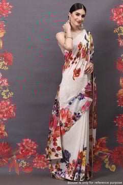 Rohit Bal Off White Cotton Silk Printed Saree image number 2
