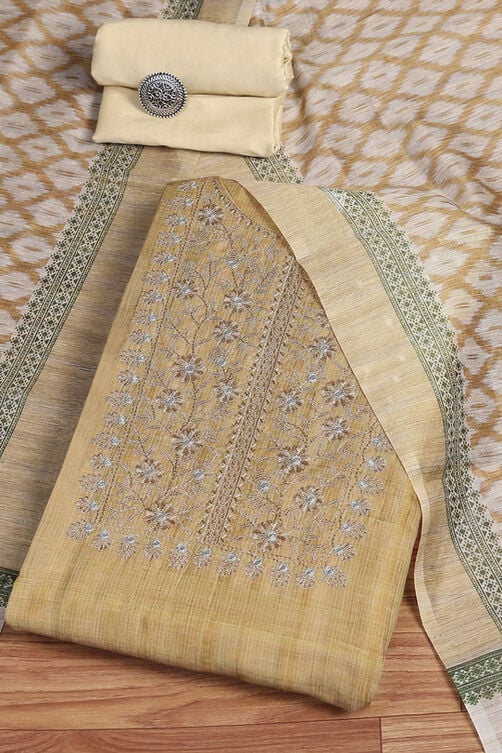 Pink Cotton Machine-Embroidered Unstitched Suit Set image number 0