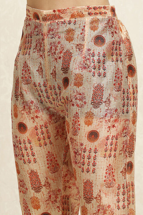 Maroon Cotton Handloom Unstitched Suit Set image number 3