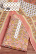 Lime Green and White Cotton Screen Print Unstitched Suit Set image number 0
