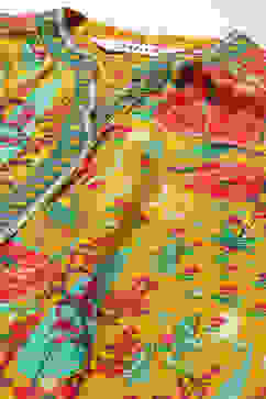 Yellow LIVA Straight Printed Kurta image number 1