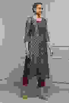 Orange Chanderi Blend Printed Embroidered Unstitched Suit Set image number 6