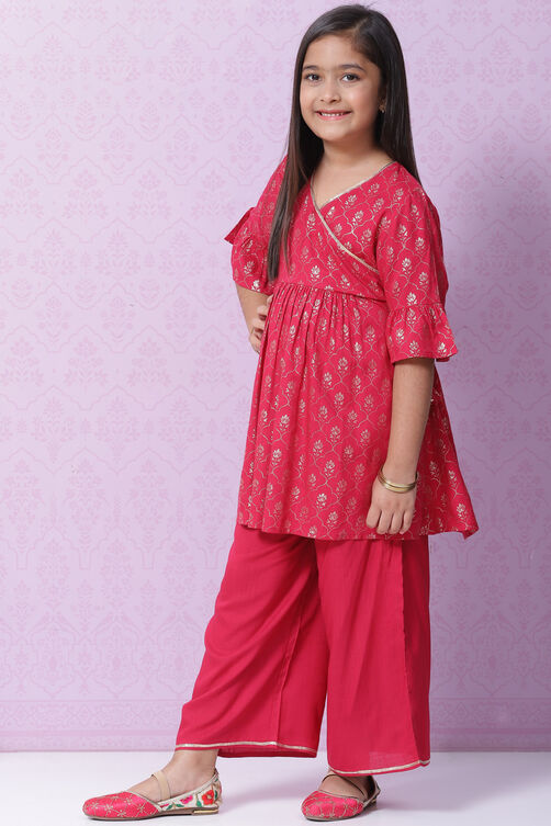 Lime Yellow Rayon Flared Printed Kurta image number 3