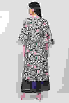 Navy Blue Cotton Straight Kurta Palazzo Suit Set image number 4