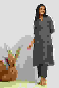 Green Chanderi Printed Straight Kurta Set image number 0