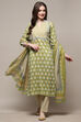 Blue Cotton Screen Printed Unstitched Suit Set image number 1
