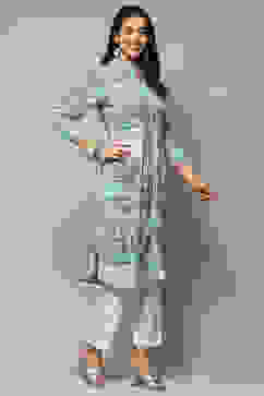 Mint Blue Viscose Straight Kurti image number 4