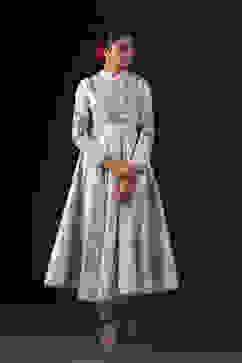 Rohit Bal Off White Cotton Silk Anarkali Embroidered Suit Set image number 7