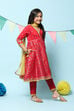 Maroon Polyester Front Open Printed Kurta Palazzo Suit Set image number 6