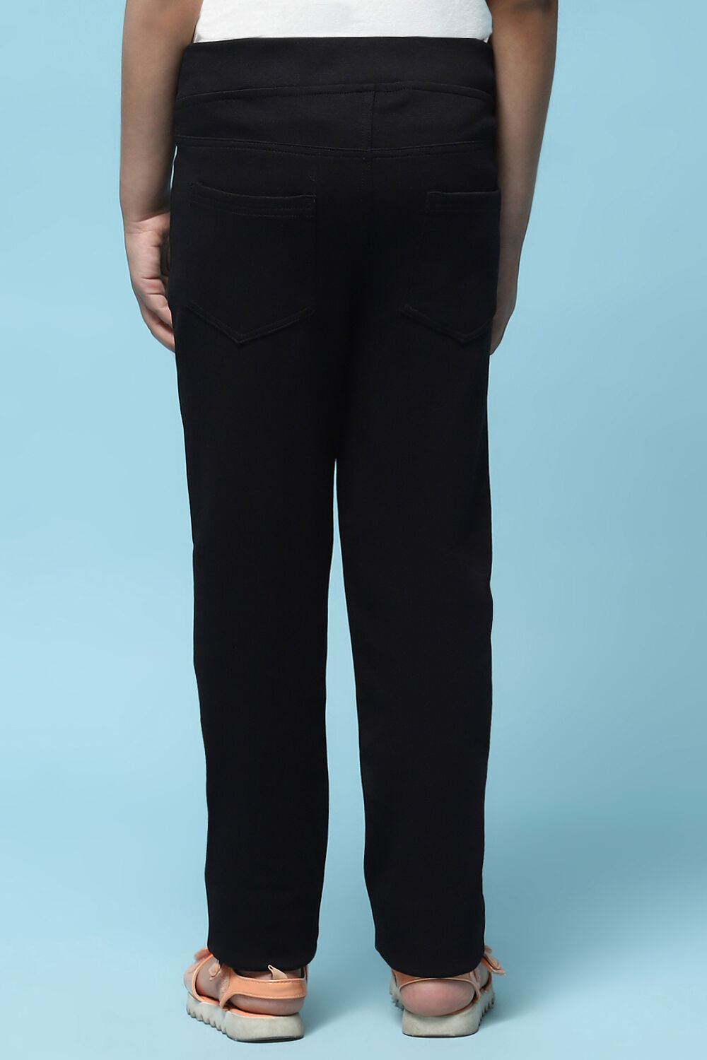 Black Cotton Lycra Skinny Jeggings image number 5