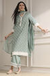 Sap Green Chanderi Straight Suit Set