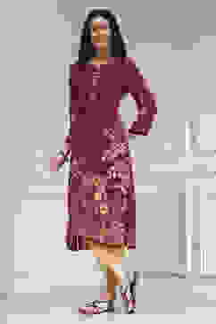 Berry Maroon Printed Straight Kurta image number 2