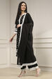 Black Chanderi Embroidered Straight Suit Set image number 3