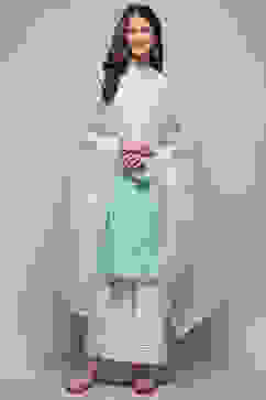 Blue Embroidered Nylon Dupatta image number 2