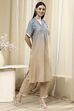 Grey and Beige Printed Straight Co-ord Set image number 5