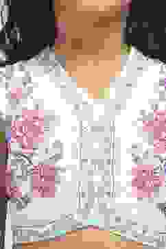 White Cotton Printed Regular Lehenga Set image number 1