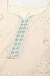 Off White Cotton Schiffly Unstitched Suit Set image number 2