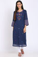 Off White Cotton Straight Yarndyed Kurta image number 0