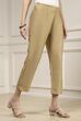 Beige Viscose Rayon Fitted Solid Pants image number 4