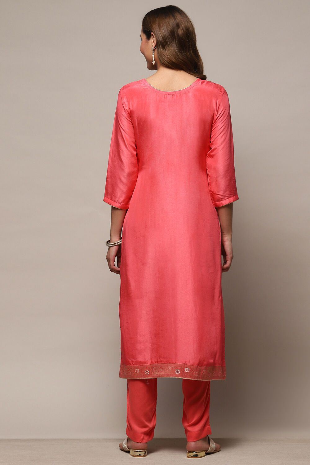 Green Cotton Blend Unstitched Suit Set image number 6