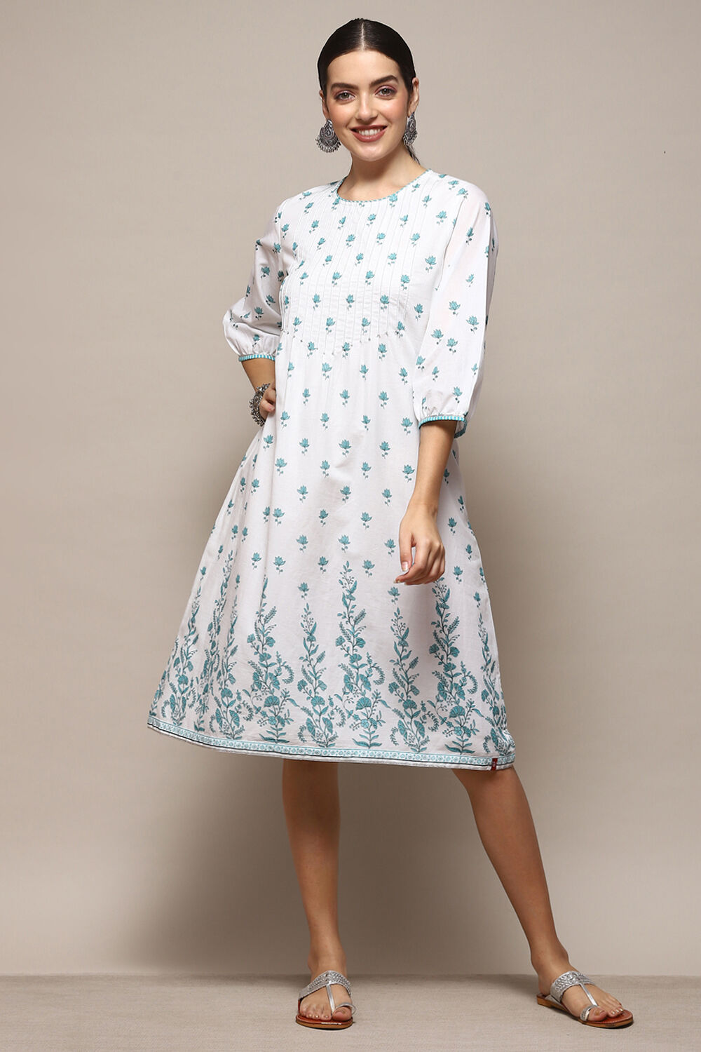 Lavender Cotton Blend Printed Kurta image number 0