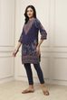 Blue Viscose Rayon Ethnic Motif Printed Straight Kurta image number 2
