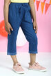 Blue Cotton Lycra Capris image number 2