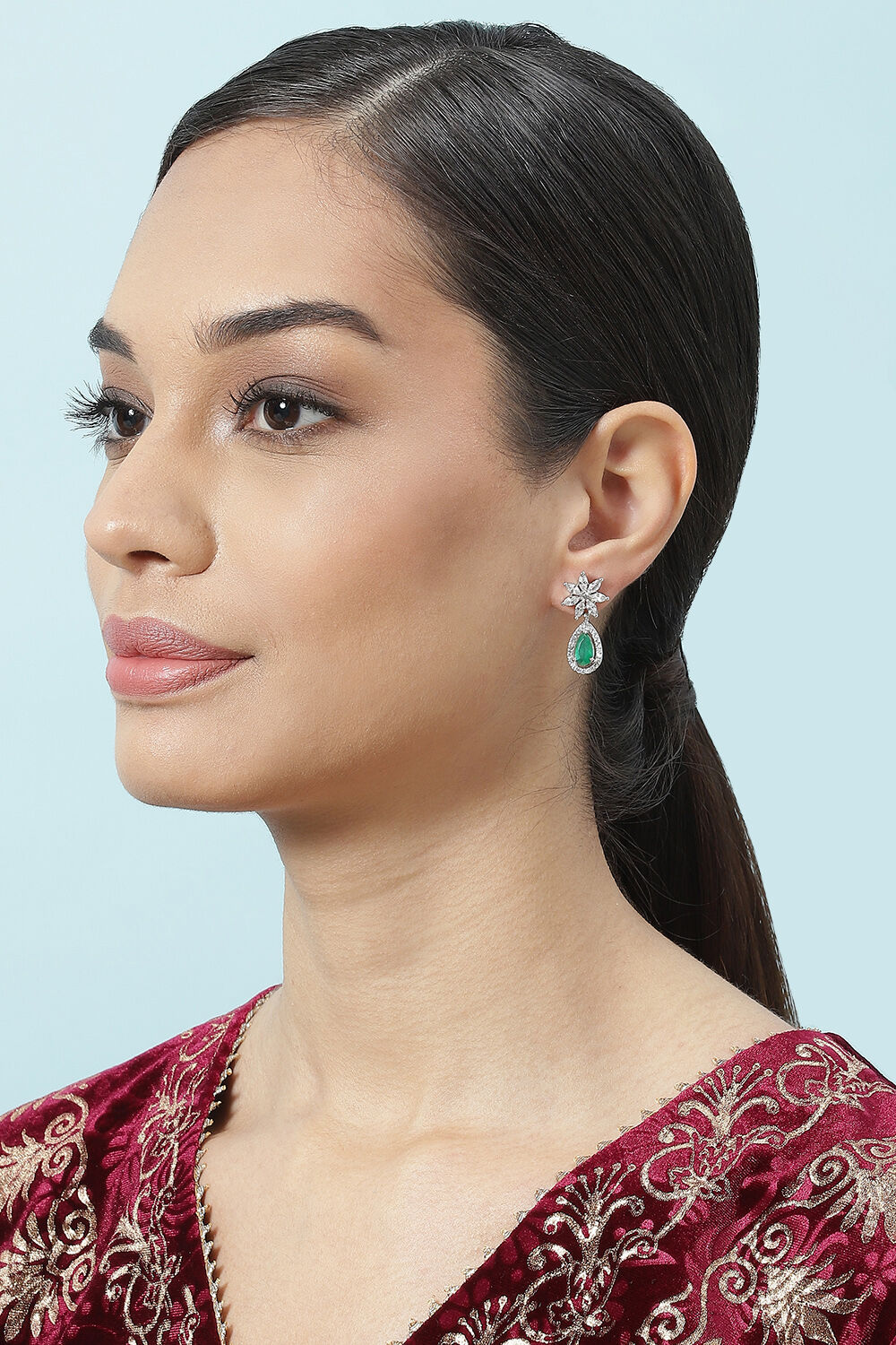 Green Brass Earrings image number 3